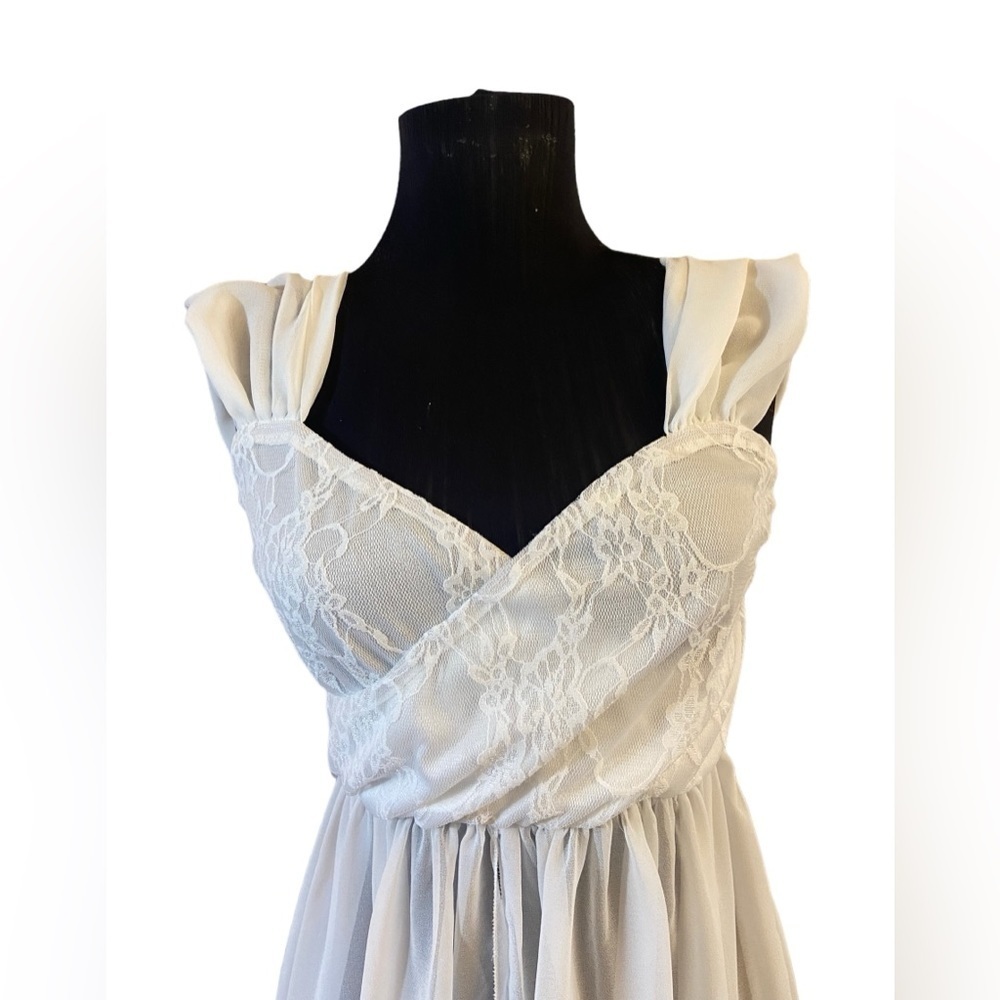 Beautiful Long Sheer Lace Dress Large - Picture 2 of 16